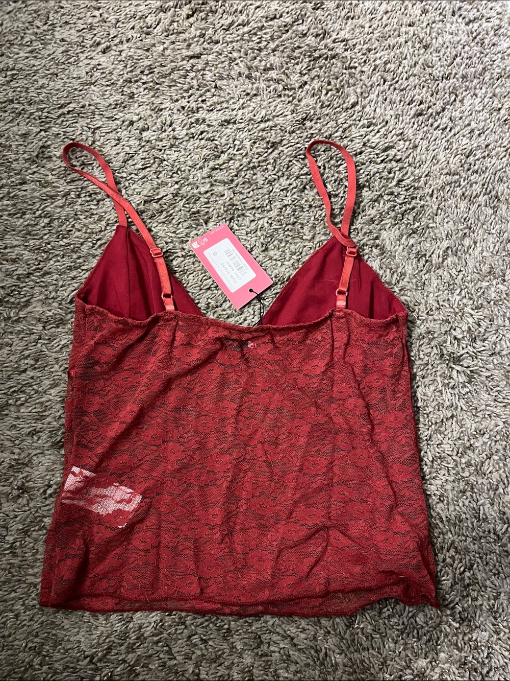 Edikted Burgundy Lace Camisole - Picture 3 of 3